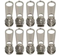 AERZETIX - C62908-10er-Set Schieber Nr. 3 Nicht verriegelbar für spiralreißverschluss aus Nylon - aus Metall - Rock Kleid Lederwaren Kissen - Farbe: Silber