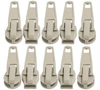 AERZETIX - C62930-10er-Pack Schieber Nr. 5 selbsthemmend für Spiral-/Nylon reißverschlüsse - Farbe: Hellbeige - aus Metall - schutzhülle für Rock Kleid und Lederwaren Kissen