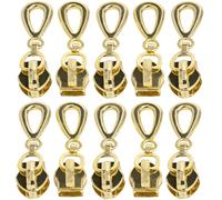 AERZETIX - C62948-10er-Pack Schieber nicht verschließbare Nr. 5 für spiralreißverschlüsse mit zierleiste - farbe: gold - aus metall - rock kleid lederwaren jeans
