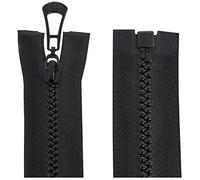 AERZETIX - C64117-2er-Set Reißverschluss Nr. 5 selbstsichernd 70 cm trennbar - metallzuglasche - Farbe schwarz - Schieber aus netzgewebe kurzwaren Kleidung nähen Jacke