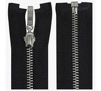 AERZETIX - C64654-2er-Set Metallreißverschlüsse Nr. 3-55 cm trennbar verchromt - dekorativer Schieber - Farbe schwarz - Zipper maschenschieber kurzwaren Kleidung nähen