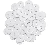AERZETIX - C65530-50 Stück Knöpfe zum annähen - rund Ø15x2.2 mm mit 2 löchern L24 24L aus kunststoff - durchmesser der öffnung 2 mm - kurzwaren nähen kleidung dekoration farbe: weiß