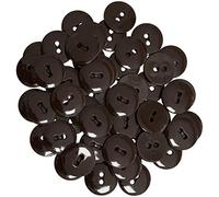 AERZETIX - C65534-50 Stück Knöpfe zum annähen - rund Ø15x2.2 mm mit 2 löchern L24 24L aus kunststoff - durchmesser der öffnung 2 mm - kurzwaren nähen kleidung dekoration farbe: dunkelbraun