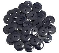 AERZETIX - C65537-50 Stück Knöpfe zum annähen - rund Ø15x2.2 mm mit 2 löchern L24 24L aus kunststoff - durchmesser der öffnung 2 mm - kurzwaren nähen kleidung dekoration farbe: dunkelblau
