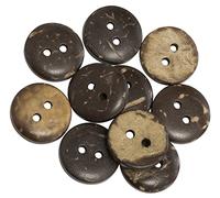 AERZETIX - C65617-10er-Pack runde Knöpfe aus holz Ø12.5x2.7 mm mit 2 löchern L20 20L - farbe: braun/beige - öffnungsdurchmesser Ø1.6 mm - kurzwaren nähen kleidung handwerk mode deko