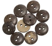 AERZETIX - C65620-10er-Pack runde Knöpfe aus holz Ø10x2.4 mm mit 2 löchern L16 16L - farbe: braun/beige - öffnungsdurchmesser Ø1.4 mm - kurzwaren nähen kleidung handwerk mode deko