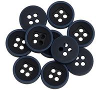 AERZETIX - C65689-10er-Set Nähknöpfe Ø11.5x3 mm mit 4 löchern 18L L18 - farbe: schwarz, blau - aus kunststoff - öffnung 1.6 mm - knöpfe zum annähen konfektion kurzwaren nähen kleidung