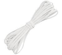 AERZETIX - C67518 - Flaches geflochtenes Gummiband 5 Meter - Breite 4 mm - Polyester + Latex - Farbe weiß