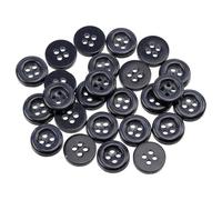 AERZETIX - C67935-25er-Pack runde Nähknöpfe Ø11.5x2 mm mit 4 löchern 18L L18 mit rand - farbe dunkelblau - aus kunststoff - öffnung 1.8 mm - kurzwaren nähen kleidung dekoration