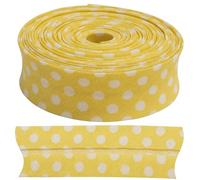 AERZETIX - C73168 - Dekoratives Schrägband 4.5 meter x 20 mm - aus 35% polyester und 65% baumwolle - gelbe Farbe mit weißen punkten