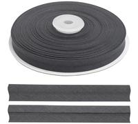 AERZETIX - C77426 - Rolle gefaltetes Schrägband zum Nähen 25 Meter x 10 mm - 20% Baumwolle und 80% Polyester - dunkelgraue Farbe