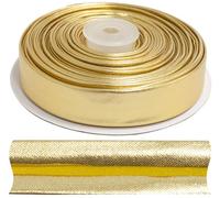 AERZETIX - C77454 - Rolle gefaltetes Schrägband zum Nähen 10 m x 18 mm - 5% Lycra und 95% Polyester - goldfarben