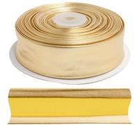 AERZETIX - C77457 - Rolle gefaltetes Schrägband zum Nähen 10 m x 30 mm - 5% Lycra und 95% Polyester - goldfarben