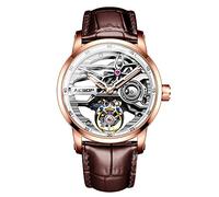 Aesop Tourbillon Herrenuhren Hohles Skelett Zifferblatt Mechanischer Handaufzug Analoge Herren Armbanduhren Super leuchtender Saphirglas Spiegel Wasserdicht Business Luxusuhr 7053(Roségold)