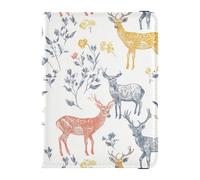 Aesthetic Deer White Passport and Vaccine Card Holder Combo Passport Case Travel Documents Wallet Passport Holder Combo with Vaccine Card Slot for Travel Essential Waterproof
