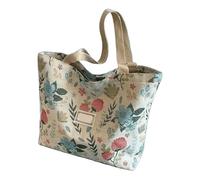 Ästhetische Canvas Tragetasche, lässig, trendig, Umhängetasche, großes Fassungsvermögen, Einkaufstaschen, Stofftaschen, wiederverwendbar, Strand Arbeitstaschen, Geschenke, florales Canvas Tragetasche