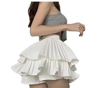 AETABP Kawaii Süßer Kuchenrock Kokette Kleidung Lolita Kawaii Süße Rüschen Shorts für Damen Teenager Mädchen Hosen Bloomers, 1Whtie, 40-44