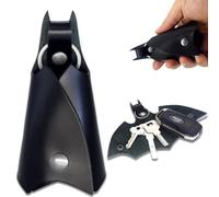 AFCJLTO 1PCS Batman Schlüsselanhänger, PU Leder Fledermausform Autoschlüsselanhänger, Kunstleder Schlüsseletui Brieftasche, Fledermaus Keychain, Auto Leder Schlüsseletui Key Organizer,Schwarz