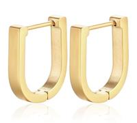 AFCJLTO 2 pcs Gold Geometrische Creolen Ohrringe, Hänger, Hoop, Gelbgold, Poliert, Ohrringe