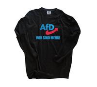 AFD Wir sind mehr Alternative für Deutschland DTF Langarm-Shirt Klassisch Rundhals Schwarz M