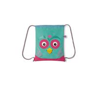 Affenzahn Eule Kinder Turnbeutel Sportbeutel in Blau Pink aus recycelten PET Flaschen mit Ziehzunge.