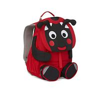 Affenzahn Großer Freund Kindergartenrucksack mit Marienkäfer-Motiv aus Recyceltem Material in der Farbe Rot-Schwarz, Maße: 20cm x 12cm x 31cm, AFZ-FAL-002-009