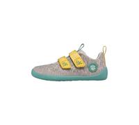 Affenzahn Halbschuh Knit Happy mit Klettverschluss, Vegan, rutschfest, Flexibel, Reflektierend, besonders leicht in Größe 21-32 Nashorn - Hellgrau