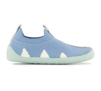AFFENZAHN Kinder Barfußschuhe - Hausschuhe KNIT HAPPY Flinky Hai hellblau | 29