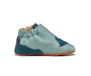 Affenzahn - Kid's Krabbelschuh Leder Crawly - Barfußschuhe, Gr. 22-23, türkis (Bunny/Petrol)