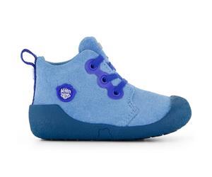 Affenzahn - Kid's Lauflerner Leder Starty - Barfußschuhe, Gr. 21, blau (Shark/Blue)