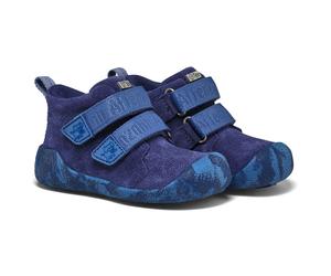 Affenzahn - Kid's Lauflerner Übergangsschuh Leder Talky - Barfußschuhe, Gr. 20, blau (Elephant/Blue)