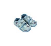 Affenzahn Hausschuh Movy Baumwolle Hai grau mit Klettverschluss rutschfest Größe 27 Kinder