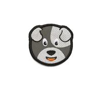 Affenzahn Klett Badge mit verschiedenen Tiermotiven, geeignet für den Daydreamer Abenteuer Rucksack Hund - Grau