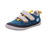 Affenzahn Halbschuh Knit Happy mit Klettverschluss, Vegan, rutschfest, Flexibel, Reflektierend, besonders leicht in Größe 21-32 Pinguin - Blau
