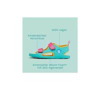 Affenzahn Sandale Vegan Airy mit Klettverschluss rutschfest Flexibel Luftig Leicht für den Sommer, Größe 21-32 Eule - Türkis