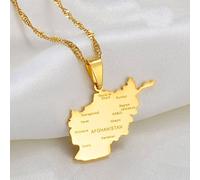 Afghanistan Karte Mit Stadtnamen Anhänger Halsketten - Männer Frauen Charme Ethnisch Hip Hop Country Halskette Schmuck Schlüsselbein Kette Pullover Kette Patriotisch Schicke Halsband Geschenke
