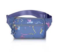 AfitLulu Bauchtasche Damen 4 Reißverschlusstaschen Brustbeutel Damen mit Bunten Buchstaben und Verstellbaren Schulterriemen,Oxford Sling Bag Crossbody Bag für Laufen Radfahren Wandern (Blau)