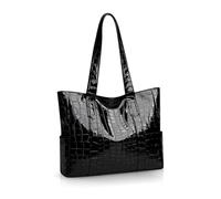 AfitLulu Groß Pailletten Tote Bag Damen Prickelnd Handtasche mit Reißverschluß und Ledergriff, Modisch Umhängetasche Unterarmbeutel Shopper Tasche für Partys Termine Bankette (Schwarz-1)