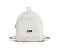 AfitLulu Klein Rucksack Damen Mini Lässig Rucksack mit Reißverschluss und Druckknopf, Modisch Rautenmuster Kleiner Rucksacks Wasserdichter Leder Schulrucksack mit 2 Abnehmbare Schulterriemen (Weiß)