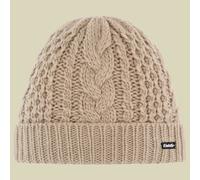 Eisbär Mütze Damen Afratos Beige - Merino Wollmütze für Frauen mit Fleece schützt vor Kälte und Wind - Strickmütze mit Umschlag Beanie mit Zopfmuster Bequeme Haube für Immer