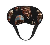 African Ritual Ethnische Stammes-Schlafmaske für Seitenschläfer, Verdunkelungs-Augenmaske für Damen und Herren, Nulldruck-Schlafmasken, weiche, atmungsaktive Augenabdeckung, bequeme Augenbinde