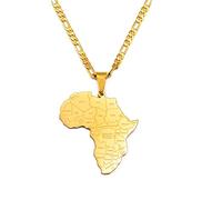 Afrika-Karte Ländernamen-Anhänger-Halsketten Für Frauen Männer, Afrikanische Karten-Schmuck Nigeria, Kongo, Ghana, Sudan, Somalia, Regions-Ornamente, Trendiges Unisex-Schmuckzubehör, Patriot
