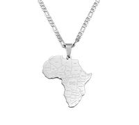 Afrika-Karte Ländernamen-Anhänger-Halsketten Für Frauen Männer, Afrikanische Karten-Schmuck Nigeria, Kongo, Ghana, Sudan, Somalia, Regions-Ornamente, Trendiges Unisex-Schmuckzubehör, Patriot