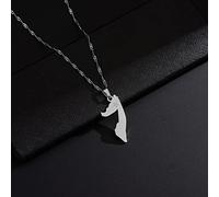 Afrika Somalia Karte Anhänger Halskette,Attraktive Afrika Karte Anhänger Halskette Für Unisex,Patriotischer Artikel Ethnischer Jahrestag Charm Schmuck,Silber,45 cm Kette