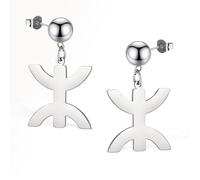 Afrikanische Berber Symbole Ohrringe für Frauen Edelstahl afrikanische ethnische Berber Stamm Muslim Arabisch Afrika Symbole Studs Tropfen Ohrringe Schmuck (Studs-S)
