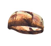 Afrikanische Savanne, Giraffe, Wadenmuster, Sport-Schweißband, Kopftuch, Stirnbänder für Damen und Herren, geeignet für Laufen, Yoga, Fitness, Fußball