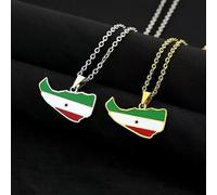 Afrikanische Soomaaliland Karte Flagge Anhänger Halskette Edelstahl Männer Frauen Somaliland Karten