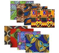 Afrikanische Stoffe Zum Nähen,8 Stück Ankara Jersey Stoff Meterware,20 x 16 Zoll/50 x 40 cm Patchwork Stoffe Paket Wachsdruckstoff Baumwolle Für Nähen Kleidung Handwerk Projekte Patch Arbeit DIY