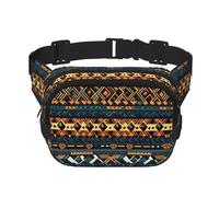 Afrikanische Tribal Ethnische Textur Gedruckt Mode Crossbody Tasche Wandern Hüfttasche Quadratisch Doppellagige Reise und Fitness Umhängetasche