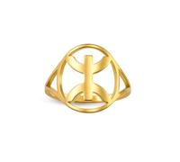 Afrikanischer Berber-Symbolring Afrikanischer ethnischer Ring im Kabyle-Stil Amazigh-Ring Muslimischer Stamm Ägypten Religiöser Schmuck Landesstolz Geschenk für Frauen Männer (gold, 8(0.71in))